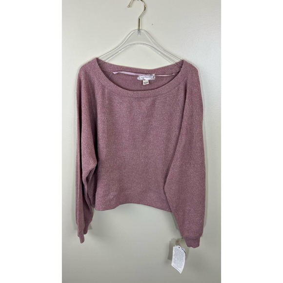 Band of Gypsies Womens Corinna Knit Crew Neck Pullover Sweater Pink/rose L - Picture 4 of 11